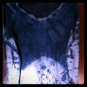 Japanese indigo shibori dyed ladies top